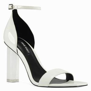 Nine West Zariah Ankle Strap Heeled Sandals - White - Ireland (HR6835179)